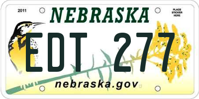 NE license plate EDT277