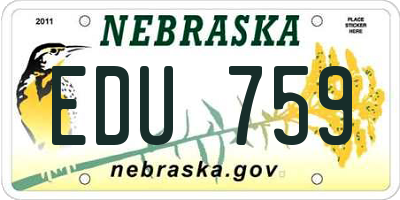 NE license plate EDU759