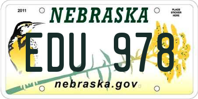 NE license plate EDU978