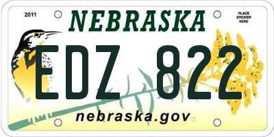 NE license plate EDZ822