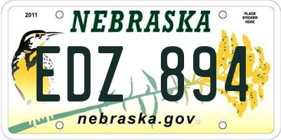 NE license plate EDZ894