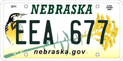 NE license plate EEA677