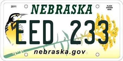 NE license plate EED233