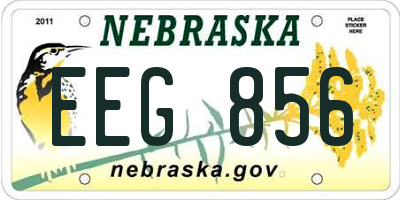 NE license plate EEG856