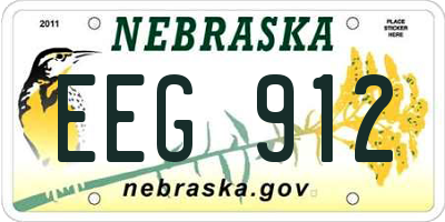 NE license plate EEG912