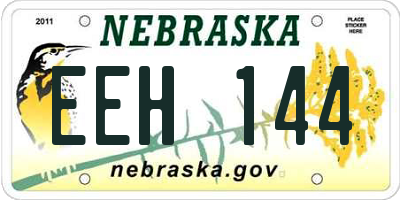 NE license plate EEH144
