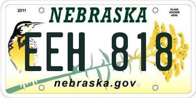 NE license plate EEH818
