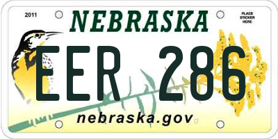 NE license plate EER286