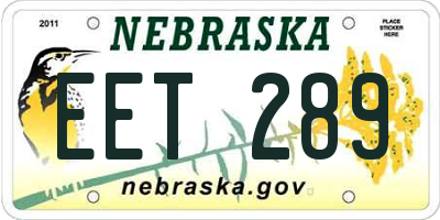 NE license plate EET289