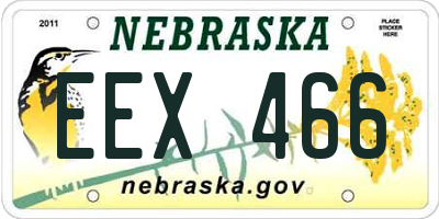 NE license plate EEX466