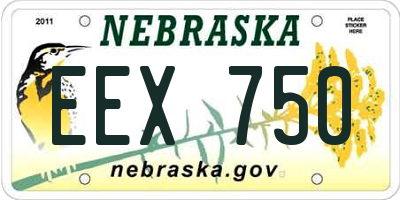 NE license plate EEX750