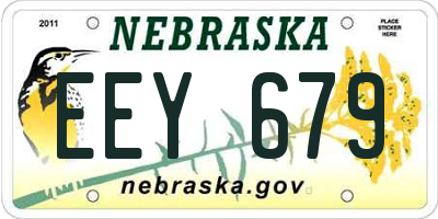 NE license plate EEY679