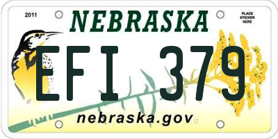 NE license plate EFI379