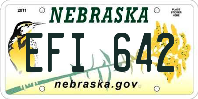 NE license plate EFI642