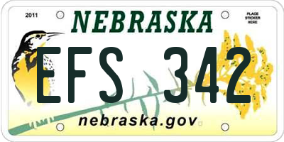 NE license plate EFS342