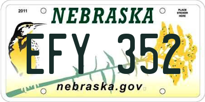 NE license plate EFY352