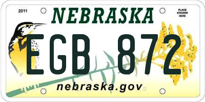 NE license plate EGB872