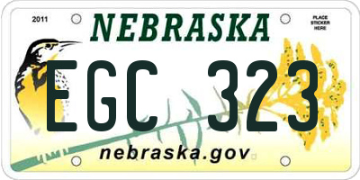 NE license plate EGC323