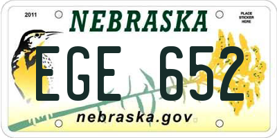 NE license plate EGE652