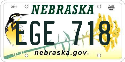 NE license plate EGE718