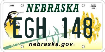 NE license plate EGH148
