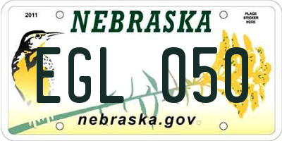 NE license plate EGL050