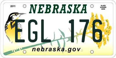NE license plate EGL176