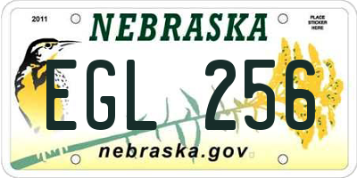 NE license plate EGL256