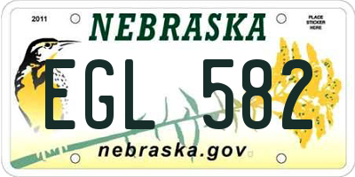 NE license plate EGL582
