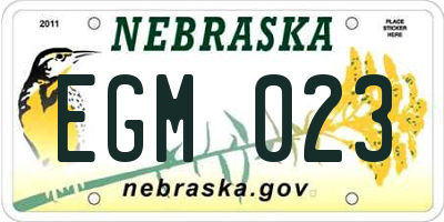 NE license plate EGM023