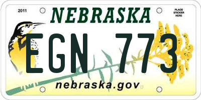 NE license plate EGN773