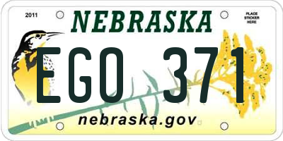 NE license plate EGO371