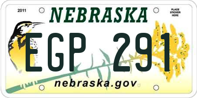 NE license plate EGP291