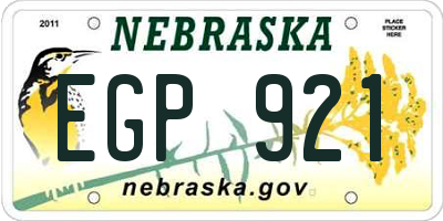 NE license plate EGP921