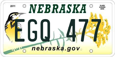 NE license plate EGQ477