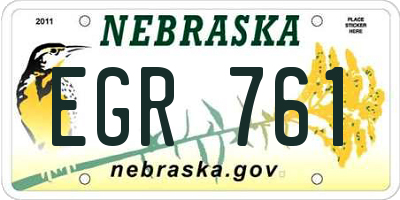 NE license plate EGR761