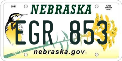 NE license plate EGR853