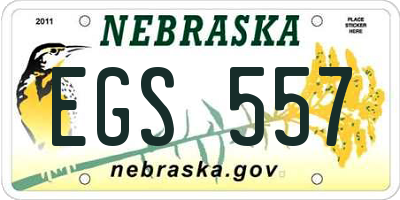 NE license plate EGS557