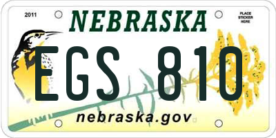 NE license plate EGS810