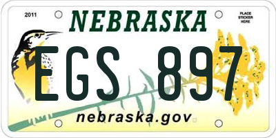 NE license plate EGS897