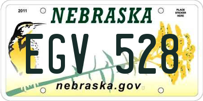 NE license plate EGV528