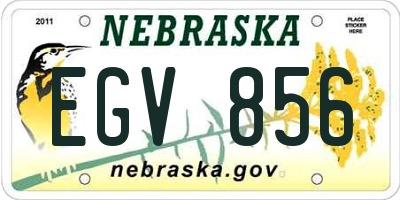 NE license plate EGV856