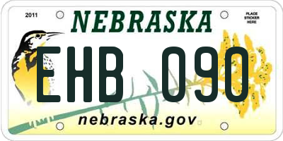 NE license plate EHB090