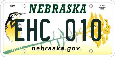 NE license plate EHC010