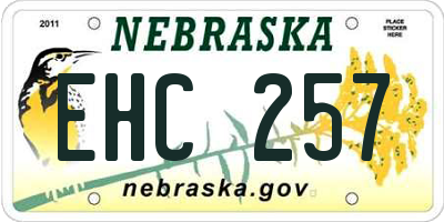 NE license plate EHC257