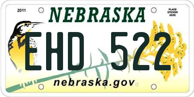 NE license plate EHD522