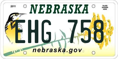NE license plate EHG758