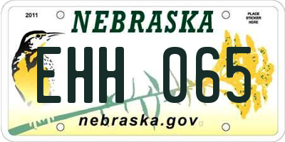 NE license plate EHH065