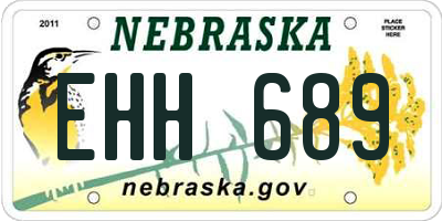 NE license plate EHH689