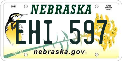 NE license plate EHI597